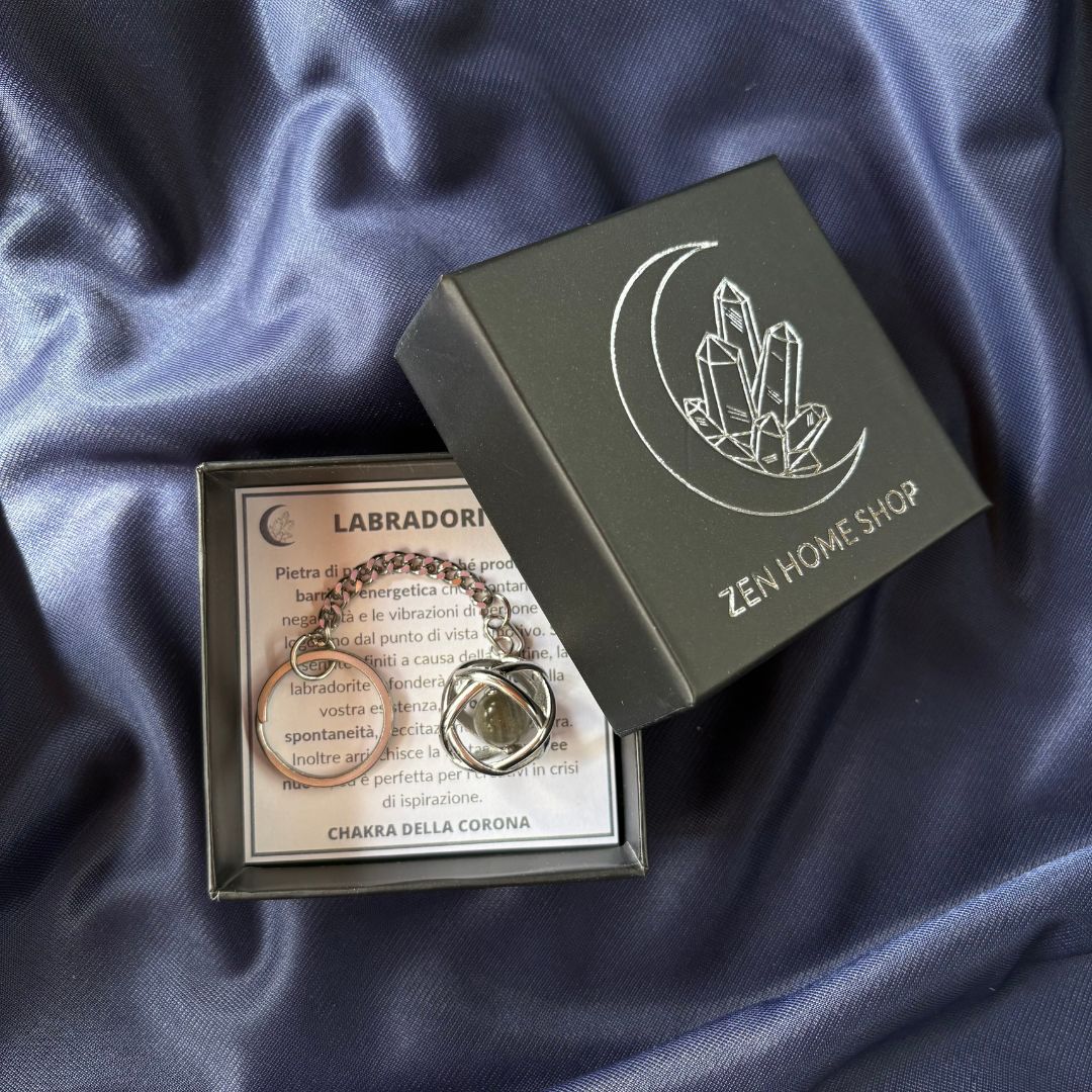 Portachiavi Genesa con pietra Labradorite - Zen Home