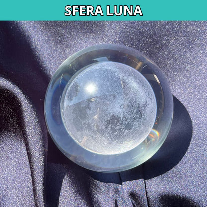 Sfera 3D Luna con base led in legno - Zen Home