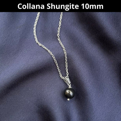 Shungite 10mm - Collana regolabile in acciaio - Zen Home