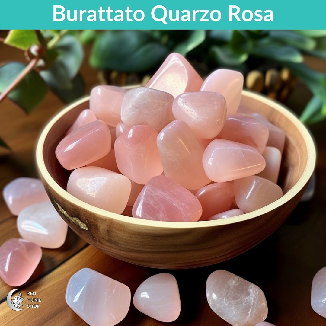 Acquista Quarzo Rosa Burattato - Pietra Preziosa chakra del cuore - Zen Home