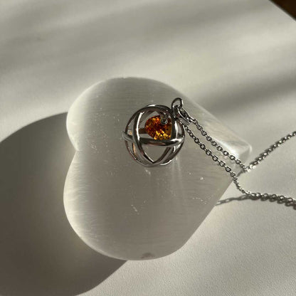 AMBRA - Collana Regolabile Ciondolo Genesa in acciaio inossidabile con pietra naturale - Zen Home (17183036)