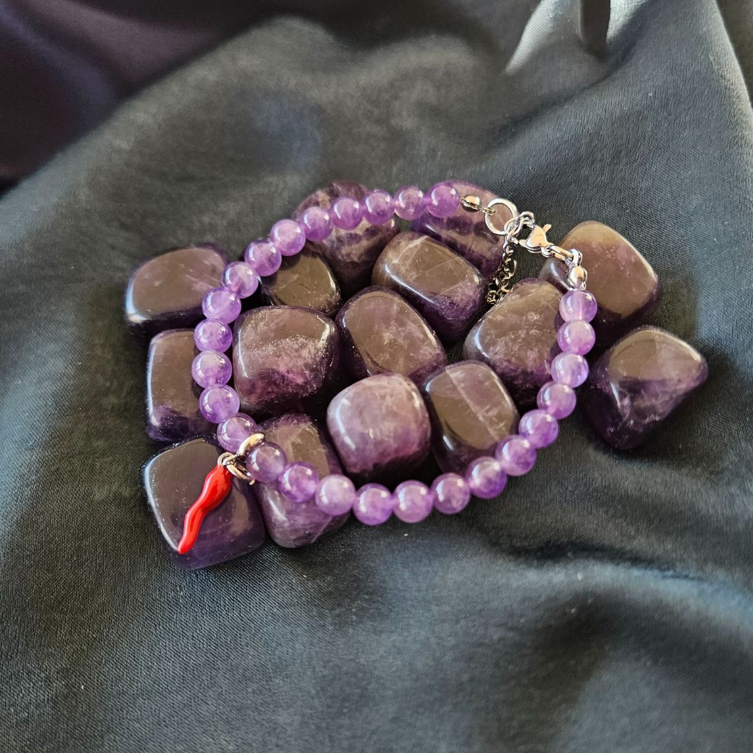 Bracciale su pietra naturale ametista