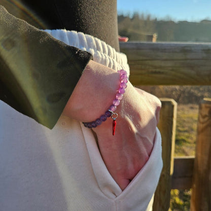 Bracciale da donna viola pietra naturale
