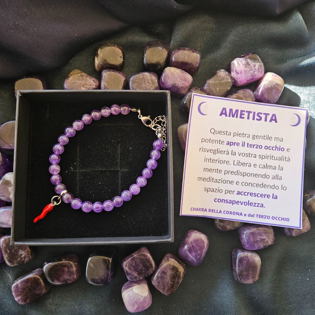 Bracciale ametista con scatola regalo