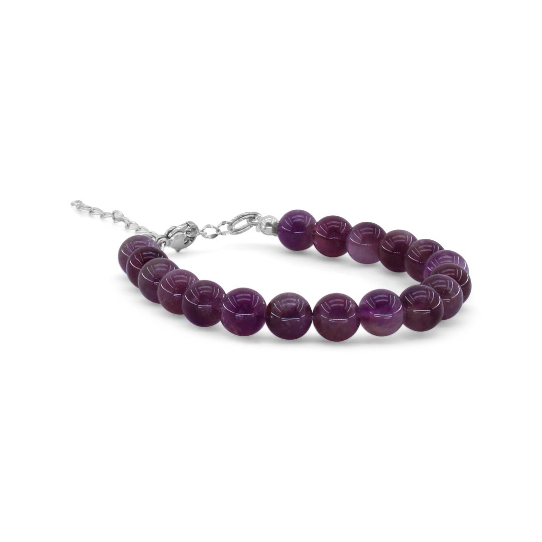 AMETISTA - Bracciale regolabile in acciaio inossidabile e pietre naturali da 8 mm - Zen Home