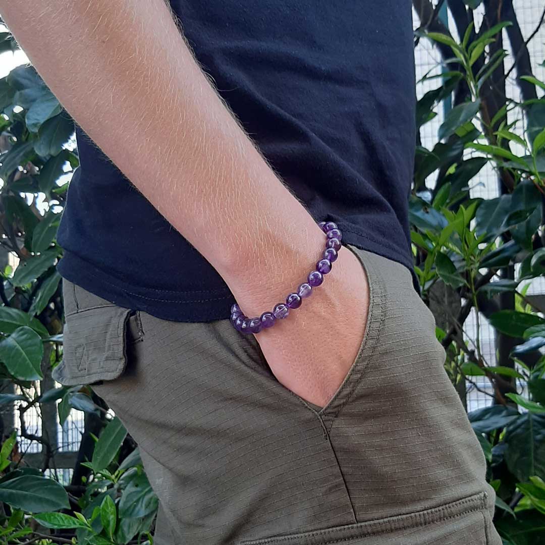 Bracciale ametista da uomo