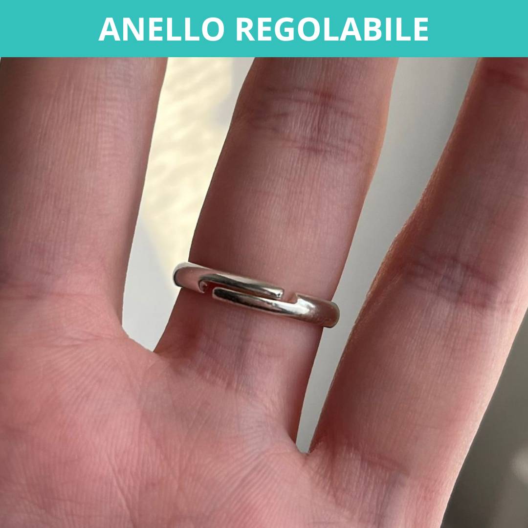 Anello Regolabile in Argento 925 con Pietra Naturale - Zen Home (17183117)