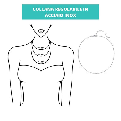 AVVENTURINA- Collana Regolabile Ciondolo Genesa in acciaio inossidabile con pietra naturale - Zen Home