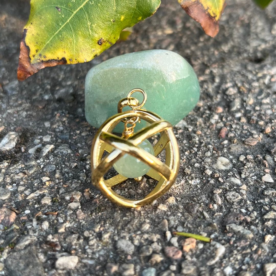 AVVENTURINA- Collana Regolabile Ciondolo Genesa in acciaio placcato colore oro 18K - Zen Home