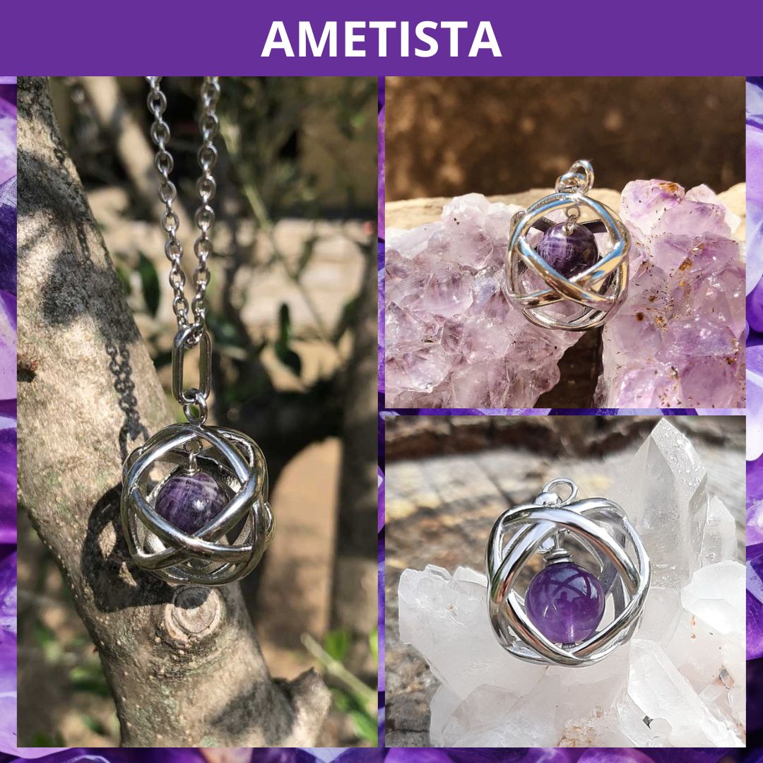 cristalloterapia PENDENTE CHAKRA ROSA AMETISTA pietra naturale ciondolo