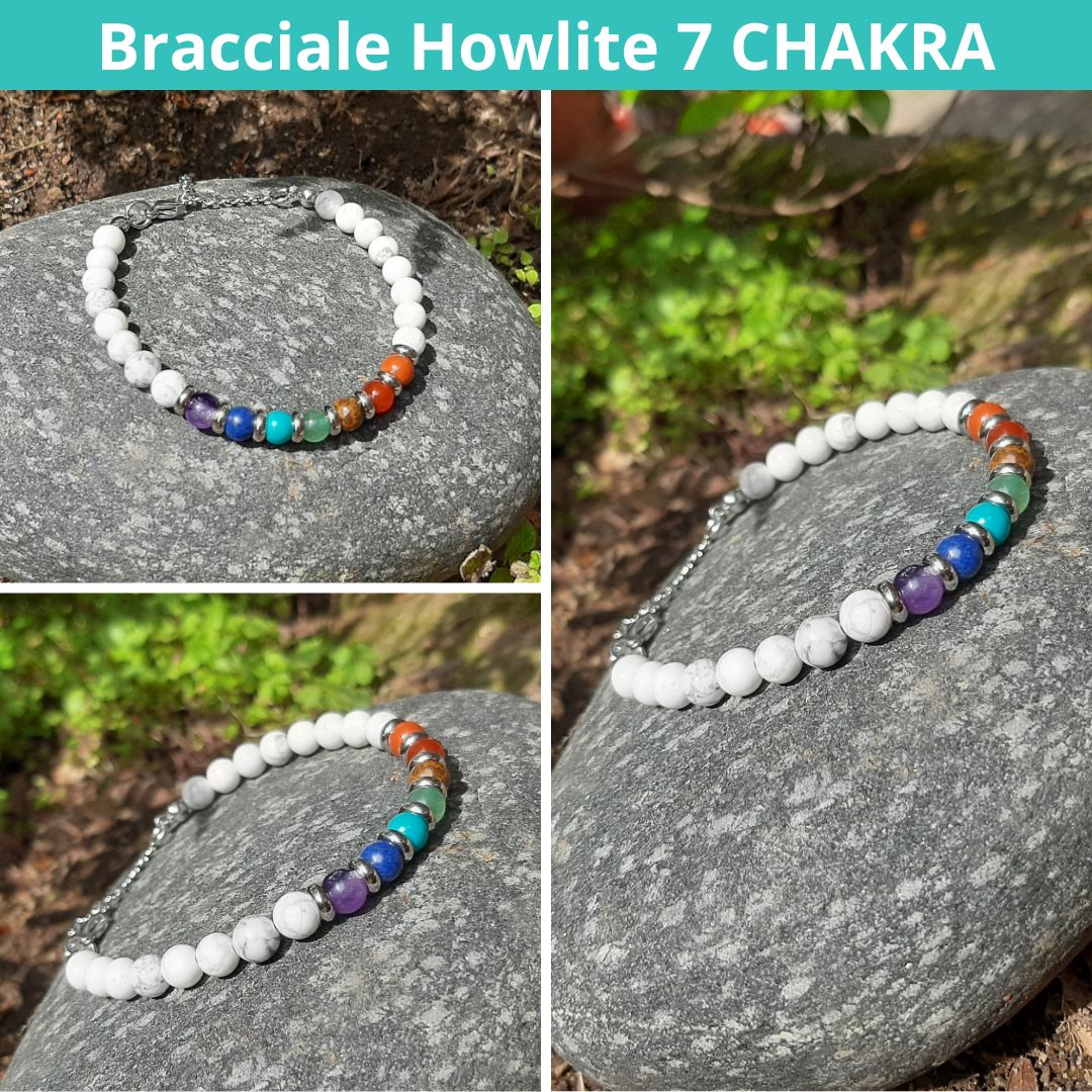 BRACCIALE CHAKRA IN PIETRE VERE E ARGENTO EQUILIBRIO ENERGETICO