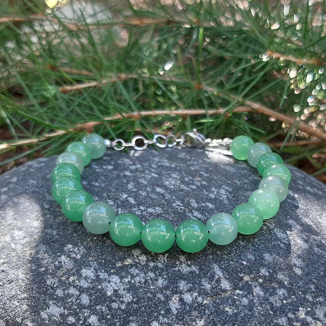 Bracciale Avventurina Verde con pietre naturali da 8 mm - Zen Home