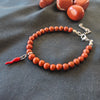 Bracciale in pietra naturale con cornetto rosso portafortuna - Zen Home