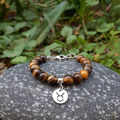 Bracciale Regolabile in acciaio inossidabile con pietra naturale Occhio Di Tigre / Toro Zen Home