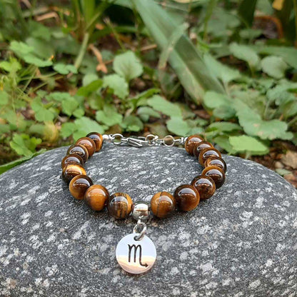 Bracciale Regolabile in acciaio inossidabile con pietra naturale Occhio Di Tigre / Scorpione Zen Home