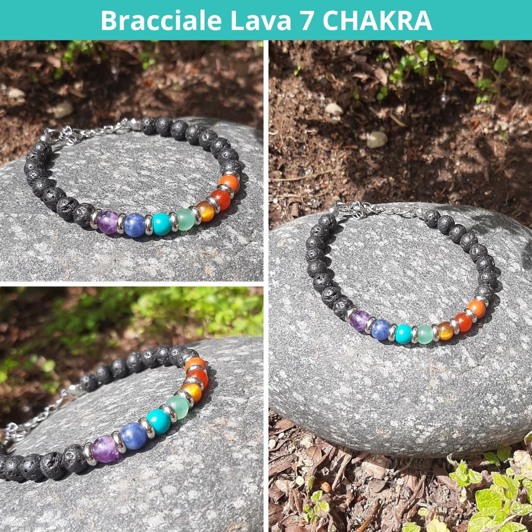 Bracciale 7 CHAKRA perle nero e colorato Yoga arcobaleno Uomo Donna braccialetto Bracciale 7 CHAKRA perle nero e colorato Yoga arcobaleno Uomo Donna braccialetto