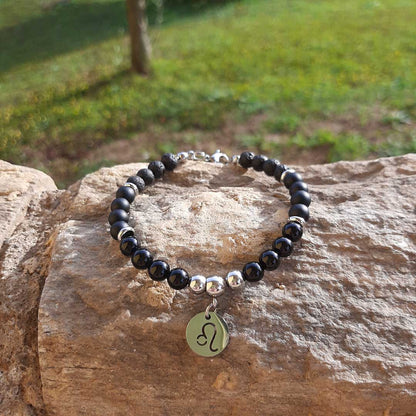 BRACCIALE SEGNI ZODIACALI - Bracciale regolabile in acciaio inossidabile e pietre naturali da 8 mm - Zen Home