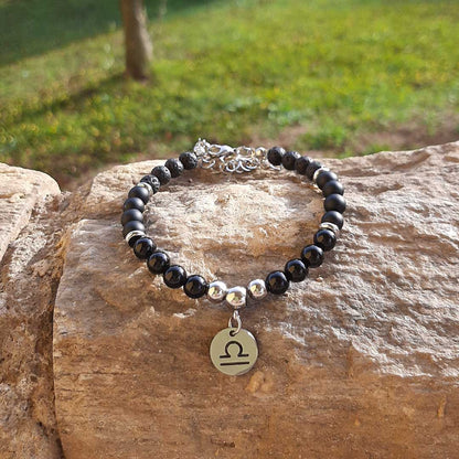 BRACCIALE SEGNI ZODIACALI - Bracciale regolabile in acciaio inossidabile e pietre naturali da 8 mm - Zen Home