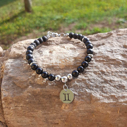 BRACCIALE SEGNI ZODIACALI - Bracciale regolabile in acciaio inossidabile e pietre naturali da 8 mm - Zen Home
