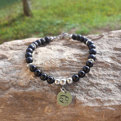 BRACCIALE SEGNI ZODIACALI - Bracciale regolabile in acciaio inossidabile e pietre naturali da 8 mm - Zen Home
