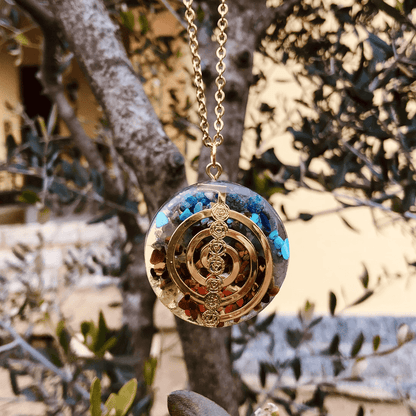 Choku Rei Spirale Orgonite Collana in acciaio inossidabile e pietre naturali - Zen Home (17183583)