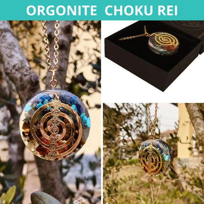 Choku Rei Spirale Orgonite Collana in acciaio inossidabile e pietre naturali - Zen Home (17183588)