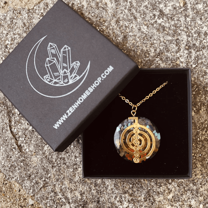 Choku Rei Spirale Orgonite Collana in acciaio inossidabile e pietre naturali - Zen Home (17183586)
