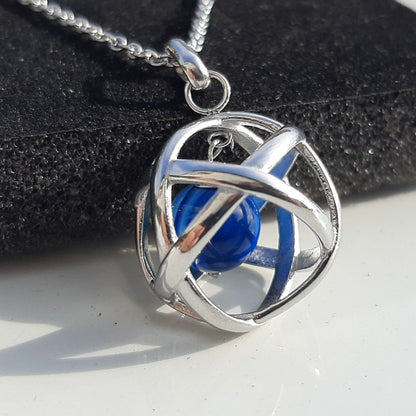 Ciondolo Genesa Agata Blu - Collana Regolabile in acciaio inossidabile - Zen Home