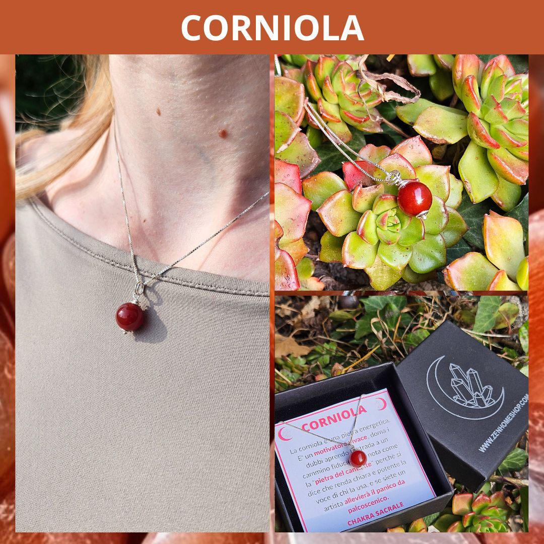 Collana Argento 925 con perla in pietra naturale da 10mm - Zen Home