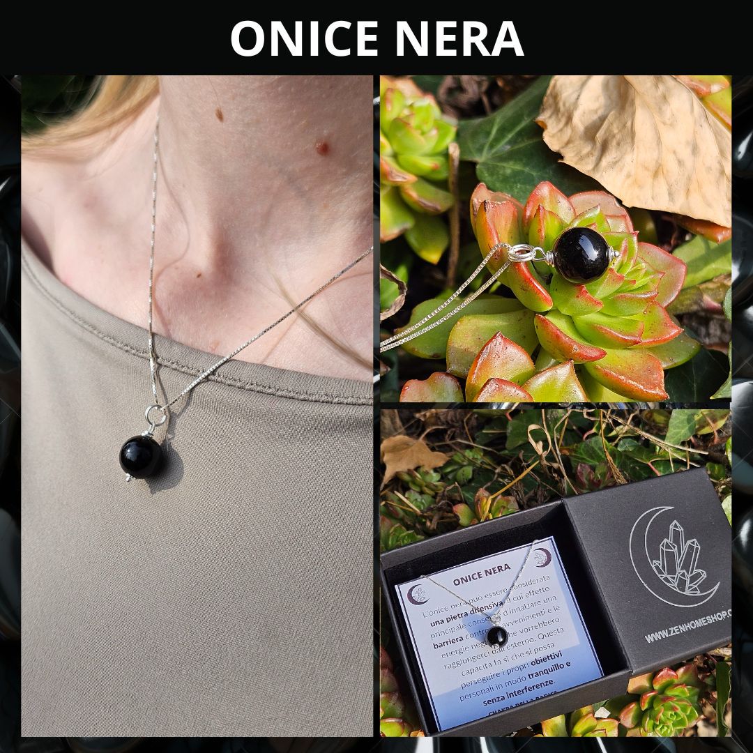 Collana Argento 925 con perla in pietra naturale da 10mm - Zen Home