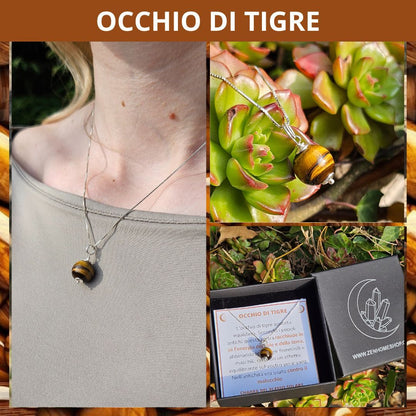 Collana Argento 925 con perla in pietra naturale da 10mm - Zen Home