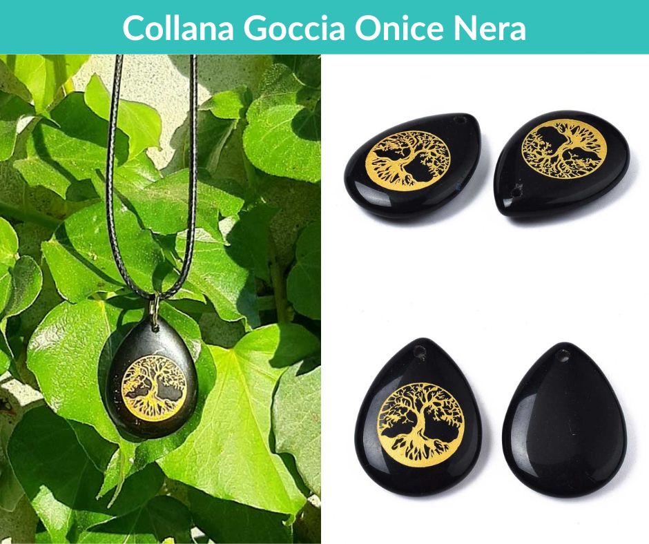 Collana con pietra naturale - Onice Nera