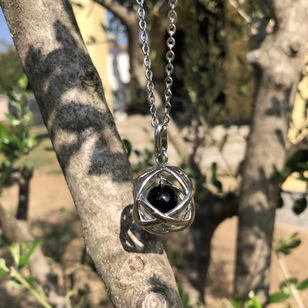 Tobestu YA4814 - Collana in acciaio inossidabile con pietra naturale