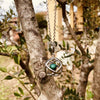 Collana Regolabile Ciondolo Genesa in acciaio inossidabile con pietra naturale Malachite Zen Home