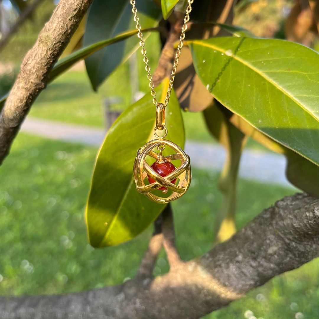 CORNIOLA - Collana Regolabile Ciondolo Genesa in acciaio placcato colore oro 18K - Zen Home