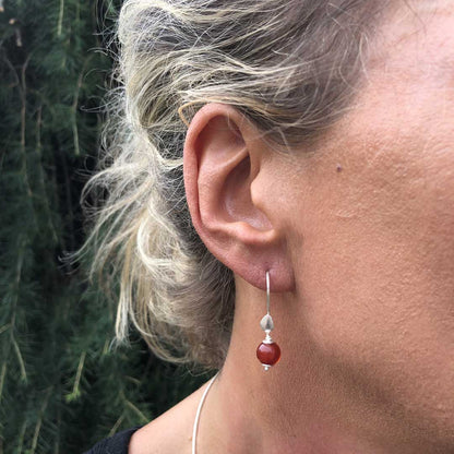 Orecchini argento corniola da donna