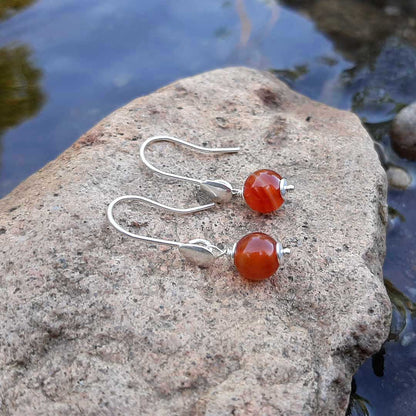 Orecchini argento corniola pietra naturale