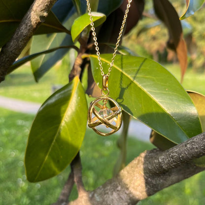 CRISTALLO DI ROCCA - Collana Regolabile Ciondolo Genesa in acciaio placcato colore oro 18K - Zen Home