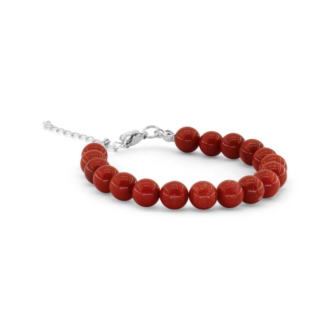 DIASPRO ROSSO - Bracciale regolabile in acciaio inossidabile e pietre naturali da 8 mm - Zen Home