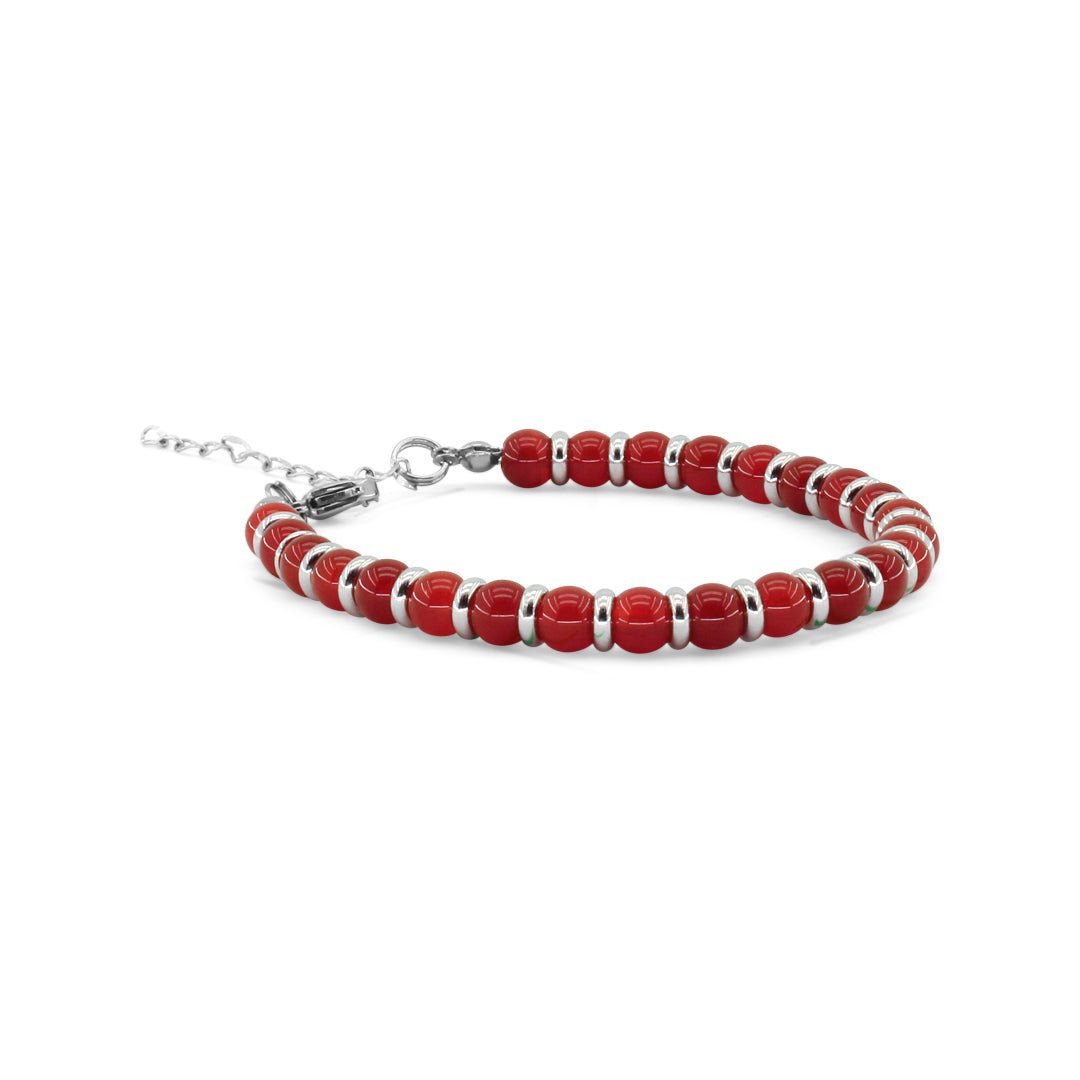 DIASPRO ROSSO - Bracciale Saturno con pietre naturali da 6 mm - Zen Home