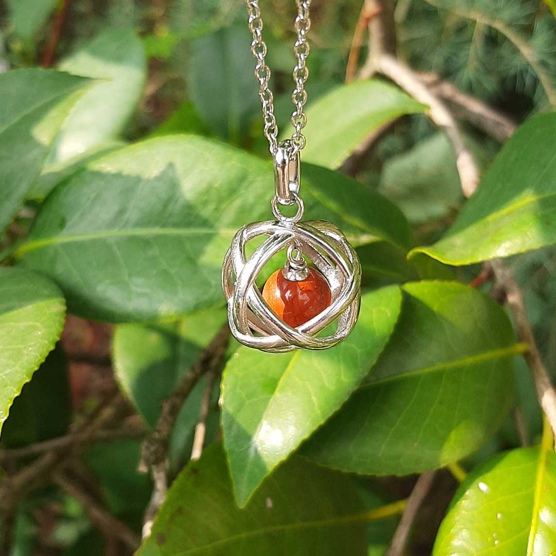 DIASPRO ROSSO - Collana Regolabile Ciondolo Genesa in acciaio inossidabile con pietra naturale - Zen Home