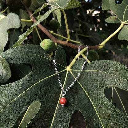 DIASPRO ROSSO - Collana regolabile in acciaio inossidabile free nickel - Zen Home
