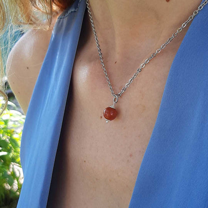 DIASPRO ROSSO - Collana regolabile in acciaio inossidabile free nickel - Zen Home