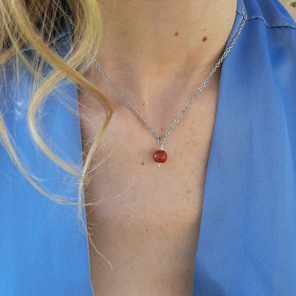 DIASPRO ROSSO - Collana regolabile in acciaio inossidabile free nickel - Zen Home