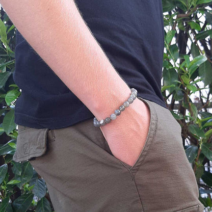 LABRADORITE - Bracciale regolabile in acciaio inossidabile e pietre naturali da 8 mm - Zen Home