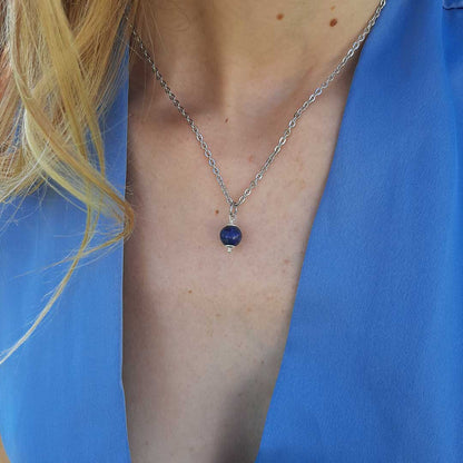 LAPISLAZZULI - Collana regolabile in acciaio inossidabile free nickel - Zen Home