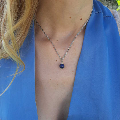 LAPISLAZZULI - Collana regolabile in acciaio inossidabile free nickel - Zen Home