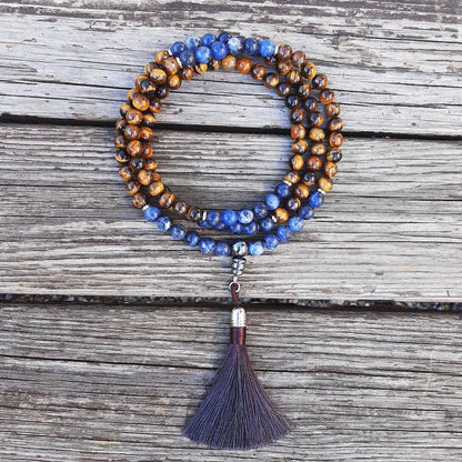 Mala Tibetano 108 Grani in Sodalite