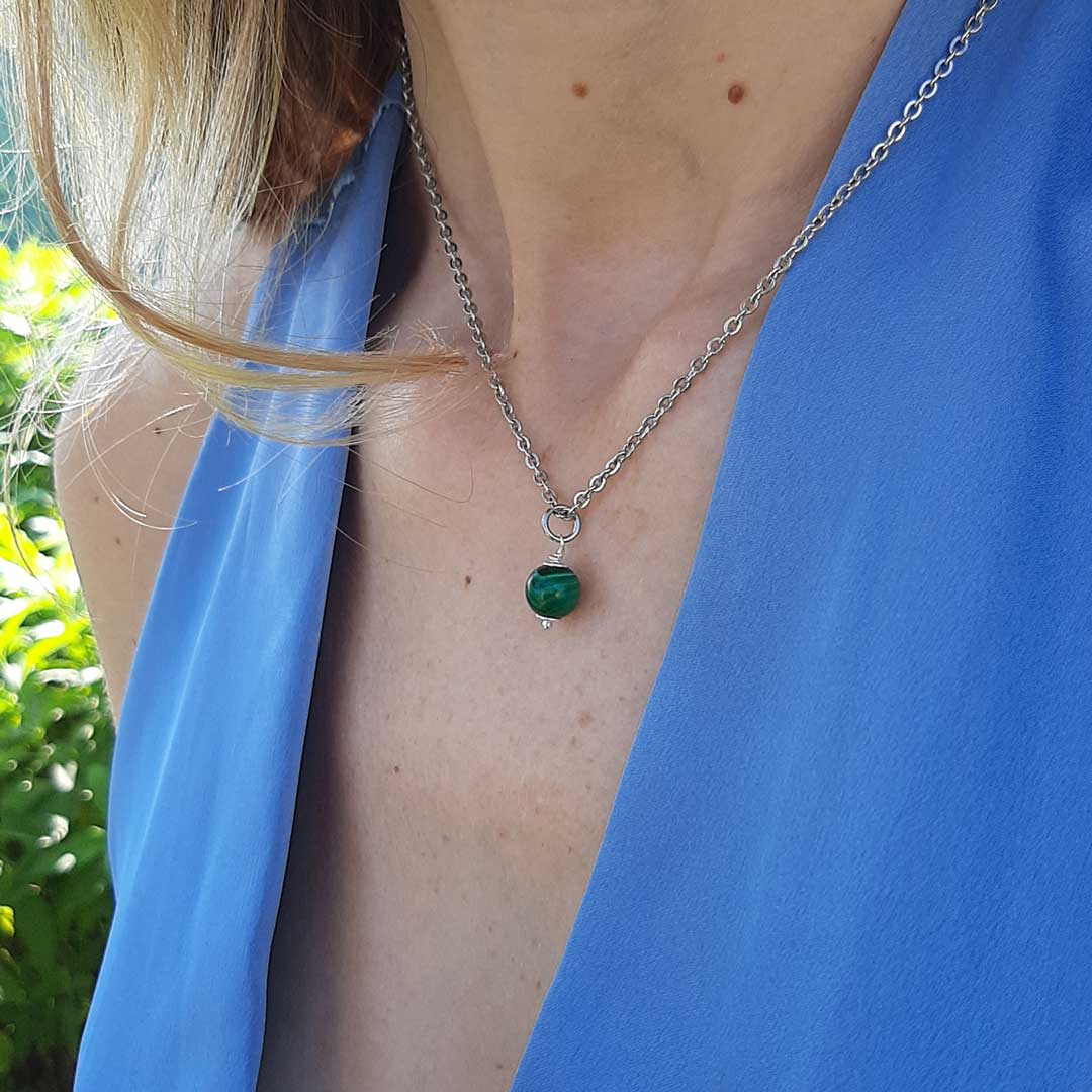 MALACHITE - Collana regolabile in acciaio inossidabile free nickel - Zen Home