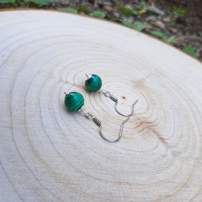 Orecchini Acciaio Malachite